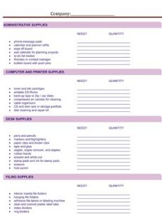 Office Supply Request - Small Business Free Forms