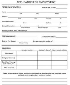 Job Applications and Rating Form - Small Business Free Forms